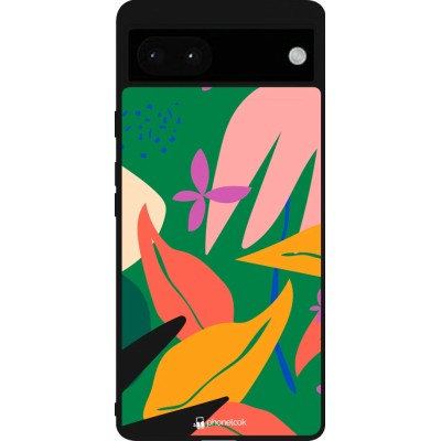 Coque Google Pixel 6a - Silicone rigide noir Abstract Jungle