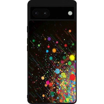 Coque Google Pixel 6a - Silicone rigide noir Abstract Bubble Lines