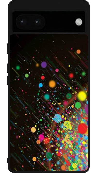 Coque Google Pixel 6a - Silicone rigide noir Abstract Bubble Lines