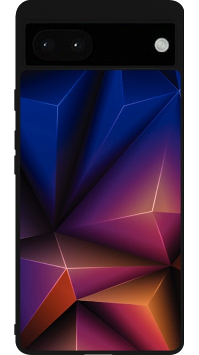 Coque Google Pixel 6a - Silicone rigide noir Abstract Triangles 