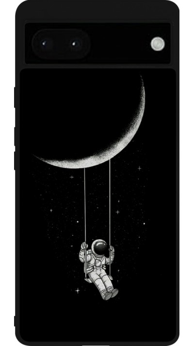 Coque Google Pixel 6a - Silicone rigide noir Astro balançoire