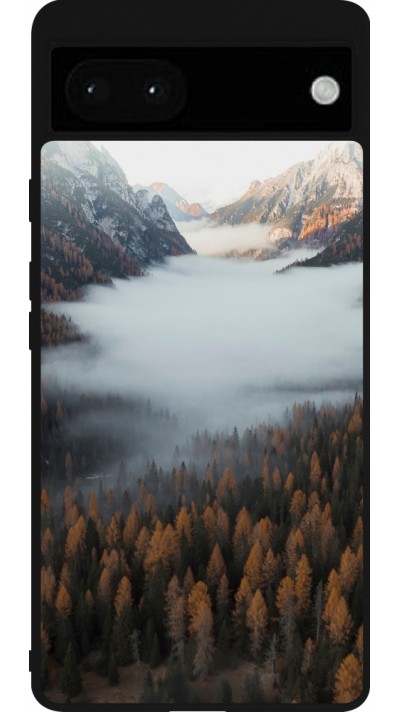 Coque Google Pixel 6a - Silicone rigide noir Autumn 22 forest lanscape