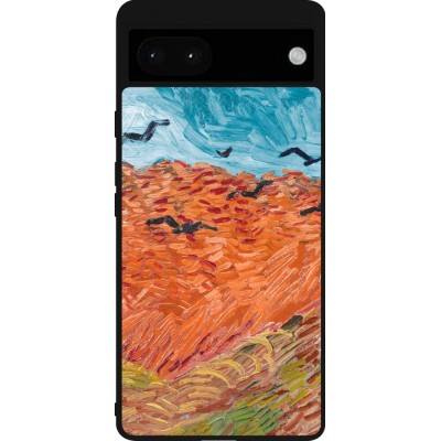 Coque Google Pixel 6a - Silicone rigide noir Autumn 22 Van Gogh style