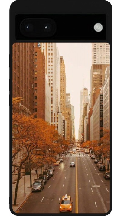 Coque Google Pixel 6a - Silicone rigide noir Autumn 2024 New York city