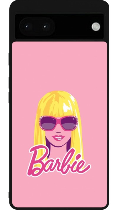 Coque Google Pixel 6a - Silicone rigide noir Barbie Head