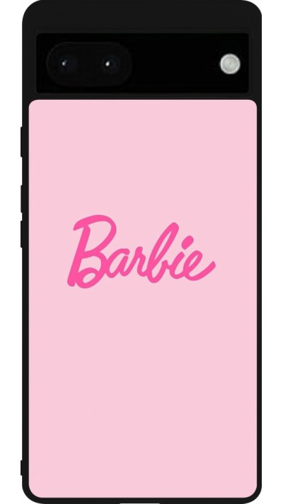 Coque Google Pixel 6a - Silicone rigide noir Barbie Text