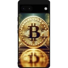 Coque Google Pixel 6a - Silicone rigide noir Bitcoin Standing