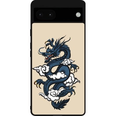 Coque Google Pixel 6a - Silicone rigide noir Blue Dragon Tattoo