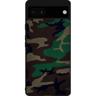 Coque Google Pixel 6a - Silicone rigide noir Camouflage 3