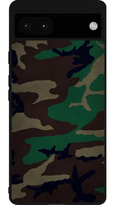 Coque Google Pixel 6a - Silicone rigide noir Camouflage 3