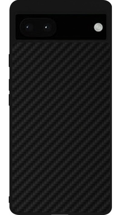 Coque Google Pixel 6a - Silicone rigide noir Carbon Basic