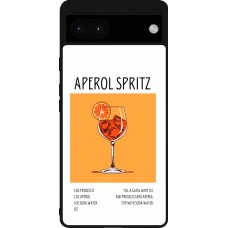 Coque Google Pixel 6a - Silicone rigide noir Cocktail recette Aperol Spritz