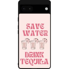 Coque Google Pixel 6a - Silicone rigide noir Cocktail Save Water Drink Tequila