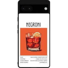 Coque Google Pixel 6a - Silicone rigide noir Cocktail recette Negroni