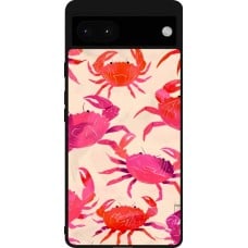 Coque Google Pixel 6a - Silicone rigide noir Crabs Paint