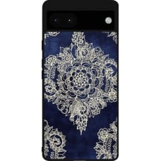 Coque Google Pixel 6a - Silicone rigide noir Cream Flower Moroccan