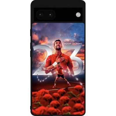 Coque Google Pixel 6a - Silicone rigide noir Djokovic 23 Grand Slam