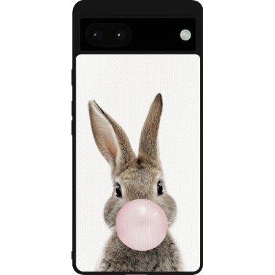 Coque Google Pixel 6a - Silicone rigide noir Easter 2023 bubble gum bunny