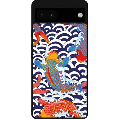 Coque Google Pixel 6a - Silicone rigide noir Easter 2023 japanese fish