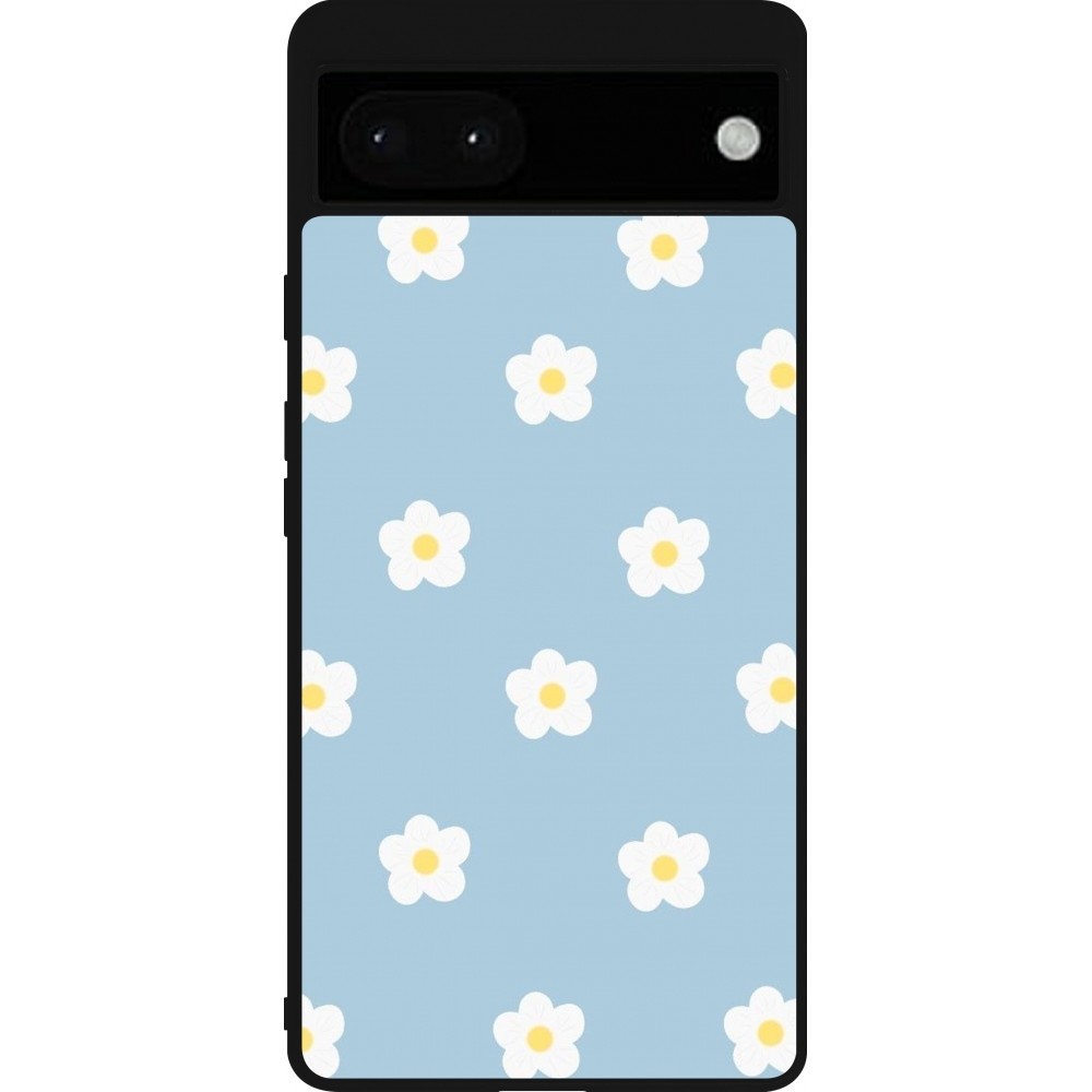 Google Pixel 6a Case Hülle - Silikon schwarz Easter 2024 daisy flower