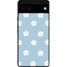 Google Pixel 6a Case Hülle - Silikon schwarz Easter 2024 daisy flower