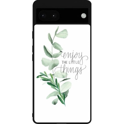 Coque Google Pixel 6a - Silicone rigide noir Enjoy the little things