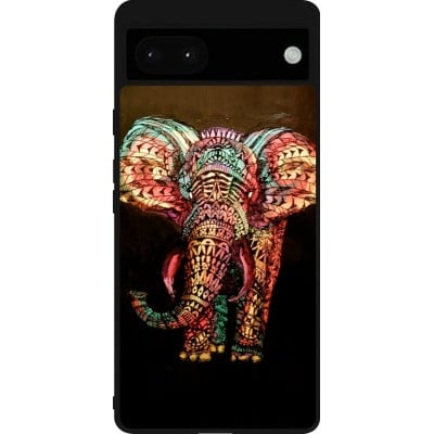 Coque Google Pixel 6a - Silicone rigide noir Elephant 02