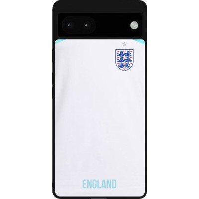 Coque Google Pixel 6a - Silicone rigide noir Maillot de football Angleterre 2022 personnalisable