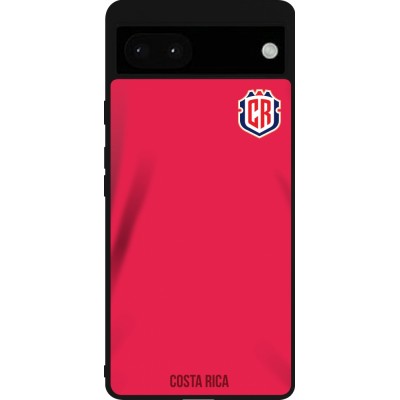 Coque Google Pixel 6a - Silicone rigide noir Maillot de football Costa Rica 2022 personnalisable