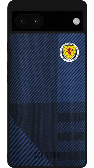 Coque Google Pixel 6a - Silicone rigide noir Maillot de football Ecosse personnalisable