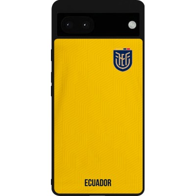 Coque Google Pixel 6a - Silicone rigide noir Maillot de football Equateur 2022