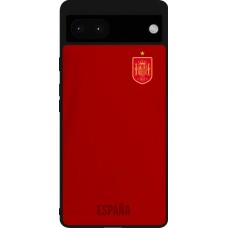 Coque Google Pixel 6a - Silicone rigide noir Maillot de football Espagne 2022 personnalisable