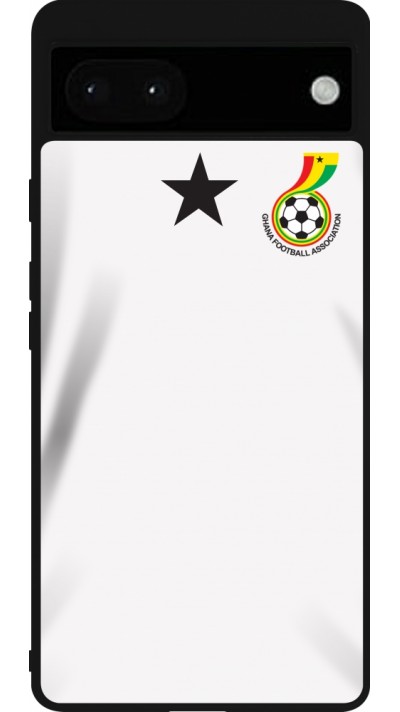 Coque Google Pixel 6a - Silicone rigide noir Maillot de football Ghana 2022 personnalisable