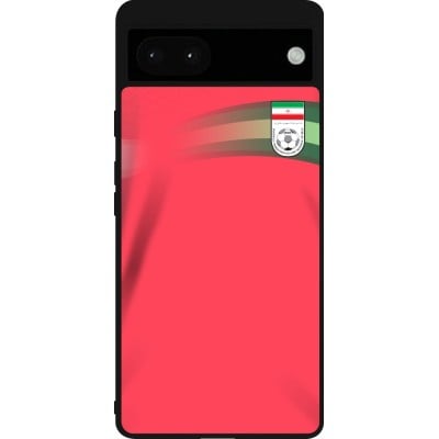 Coque Google Pixel 6a - Silicone rigide noir Maillot de football Iran 2022 personnalisable