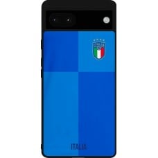 Coque Google Pixel 6a - Silicone rigide noir Maillot de football Italie 2022 personnalisable