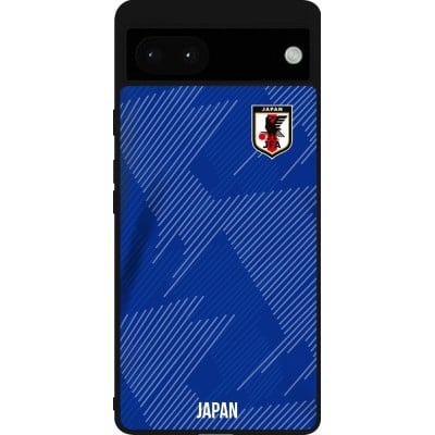 Coque Google Pixel 6a - Silicone rigide noir Maillot de football Japon 2022 personnalisable