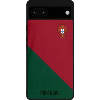 Coque Google Pixel 6a - Silicone rigide noir Maillot de football Portugal 2022