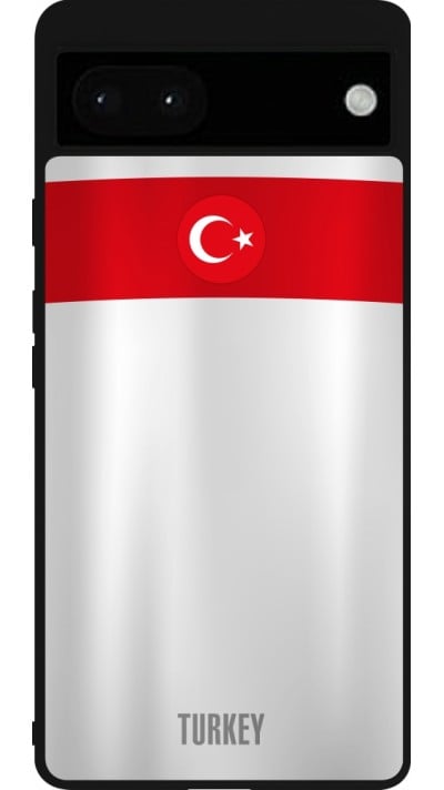 Google Pixel 6a Case Hülle - Silikon schwarz Türkei personalisierbares Fussballtrikot