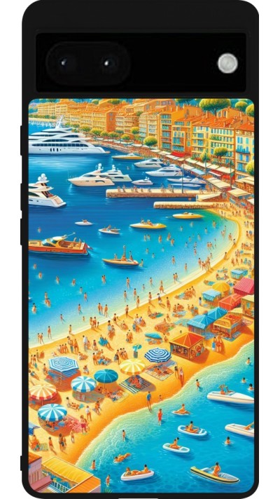 Coque Google Pixel 6a - Silicone rigide noir French Riviera People