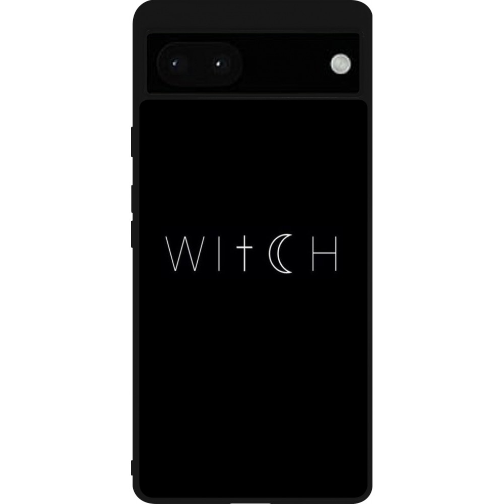 Coque Google Pixel 6a - Silicone rigide noir Halloween 22 witch word