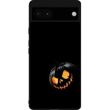 Coque Google Pixel 6a - Silicone rigide noir Halloween 2023 discreet pumpkin