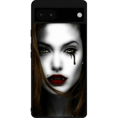 Coque Google Pixel 6a - Silicone rigide noir Halloween 2023 gothic vampire