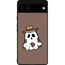 Coque Google Pixel 6a - Silicone rigide noir Halloween 2024 cowboy ghost