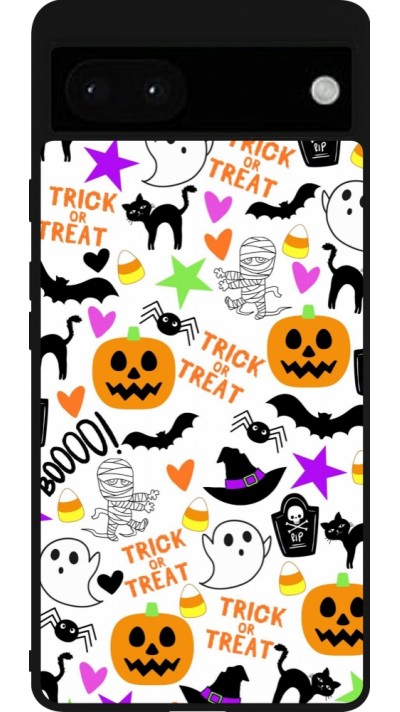 Coque Google Pixel 6a - Silicone rigide noir Halloween 2024 trick or treat