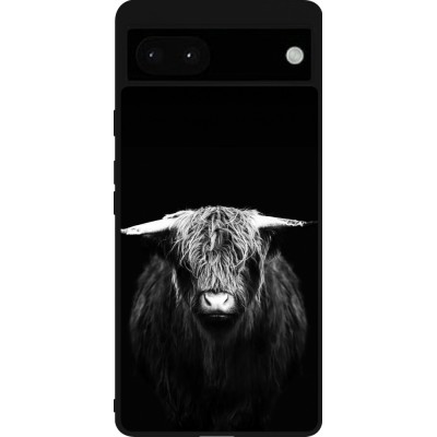 Coque Google Pixel 6a - Silicone rigide noir Highland calf black