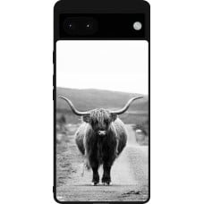 Coque Google Pixel 6a - Silicone rigide noir Highland cattle