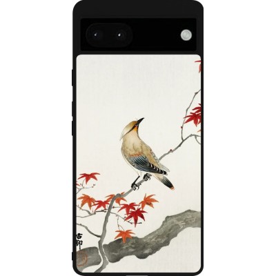 Coque Google Pixel 6a - Silicone rigide noir Japanese Bird