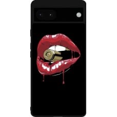 Coque Google Pixel 6a - Silicone rigide noir Lips bullet