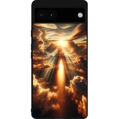 Coque Google Pixel 6a - Silicone rigide noir Lueur Céleste Zenith