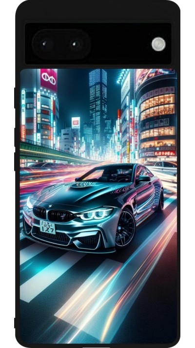 Coque Google Pixel 6a - Silicone rigide noir BMW M4 Tokyo Night